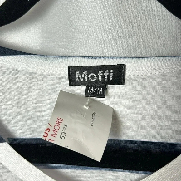 Y2K,vtg, NEW, MOFFI top,beaded floral, striped,sheer,feminine,cottagecore,boho - Picture 10 of 13